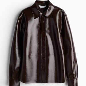 H&M Edition Coated Shirt Burgundy